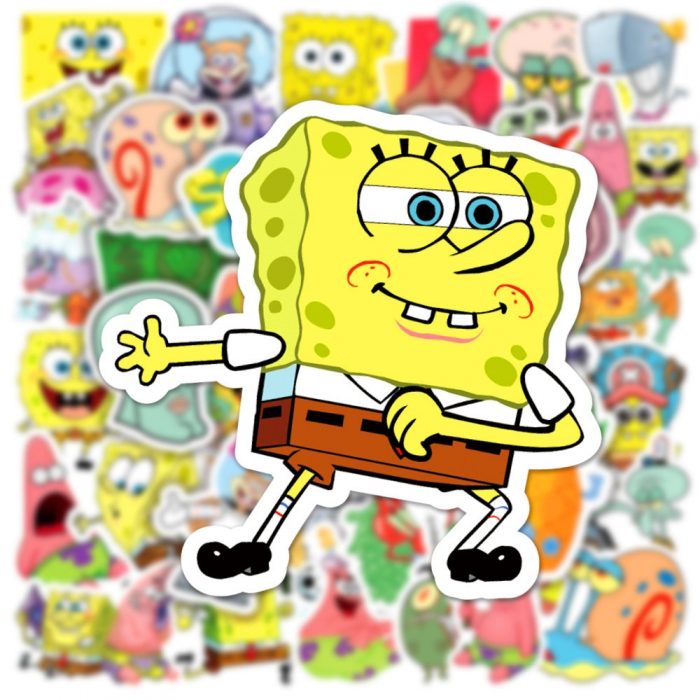 10 30 50 100Pcs Anime Cartoon SpongeBobs SquarePants Graffiti Stickers Skateboard Laptop Decal Fun DIY Deco 2 - Spongebob Plush