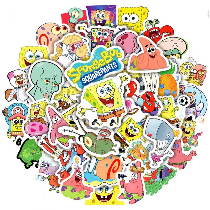 10 30 50 100Pcs Anime Cartoon SpongeBobs SquarePants Graffiti Stickers Skateboard Laptop Decal Fun DIY Deco - Spongebob Plush