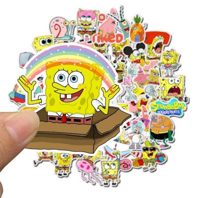 10 30 50Pcs Spongebobs Stickers Cute Squarepants Patrick Star Anime Sticker Guitar Cartoon Waterproof Graffiti Decals 1 - Spongebob Plush