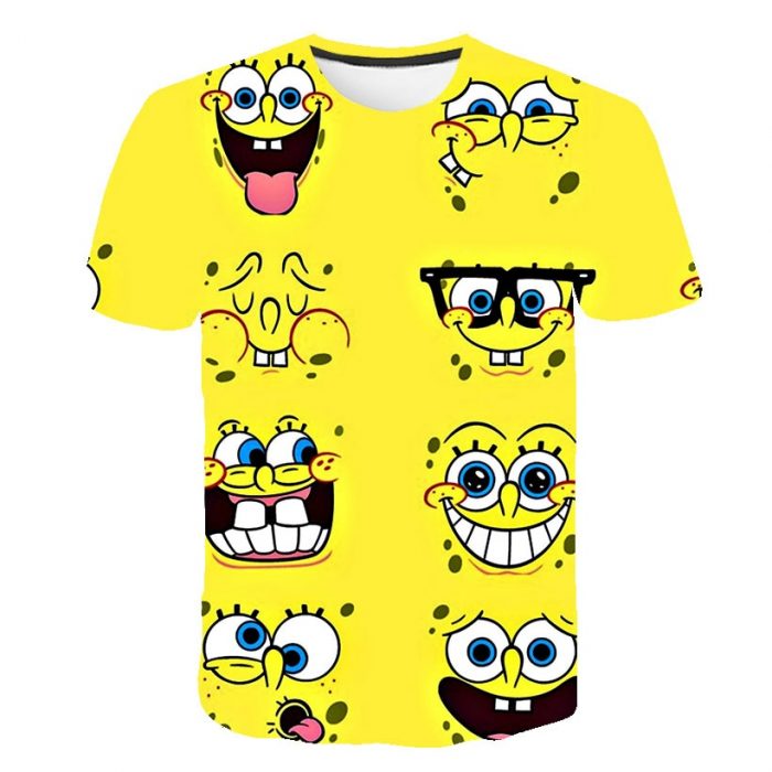 2022Hot Sale Kids New funny Piestars and SpongeBobs 3D Print Factory Direct boy and girls Tshirt 4 - Spongebob Plush