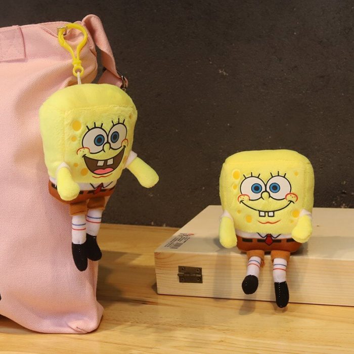 Cartoon Spongebob Patrick Star Soft Plush Car Key Chain Couple Backpack Pendant Kawaii Children s Toy 1 - Spongebob Plush