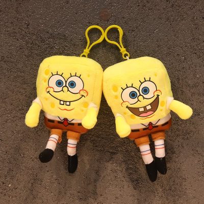 Cartoon Spongebob Patrick Star Soft Plush Car Key Chain Couple Backpack Pendant Kawaii Children s Toy 2 - Spongebob Plush