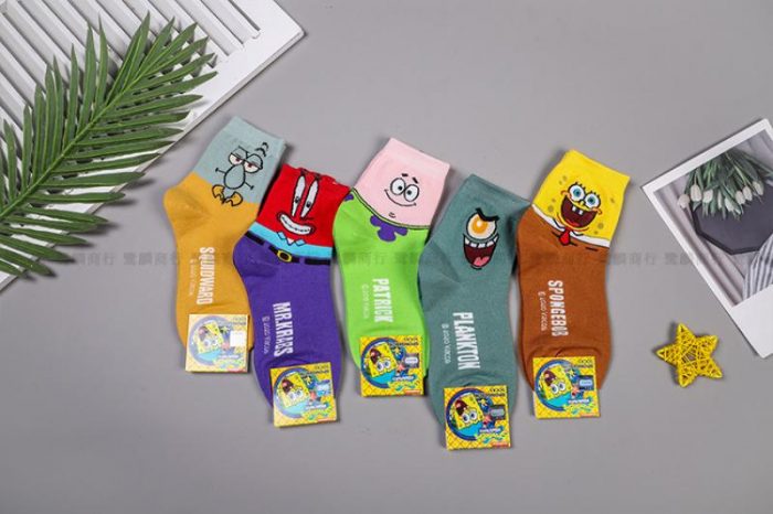 Kawaii Socks SpongeBob Patrick Star Squidward Tentacles Plankton Sandy Cute Cartoon Socks Anime Toys for Girls 5 - Spongebob Plush