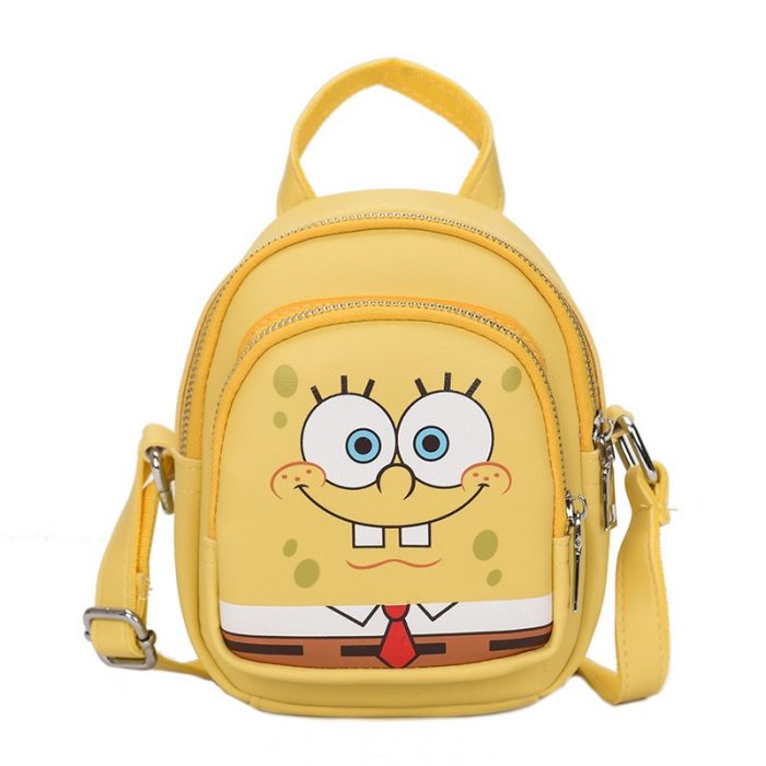 Kawaii SpongeBobs SquarePants Patrick Star Diagonal Shoulder Bag PU Texture Fashion Mobile Phone Bag Cute Children 4 - Spongebob Plush