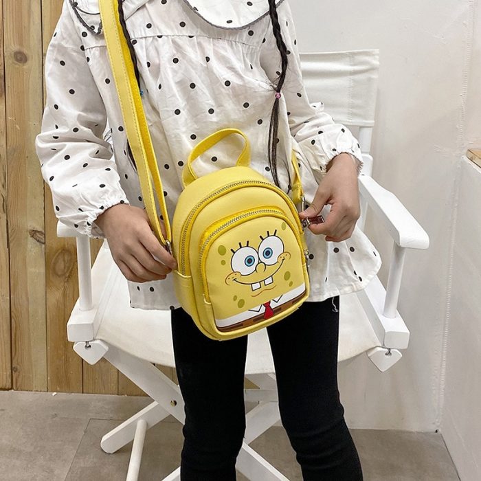 Kawaii SpongeBobs SquarePants Patrick Star Diagonal Shoulder Bag PU Texture Fashion Mobile Phone Bag Cute Children - Spongebob Plush