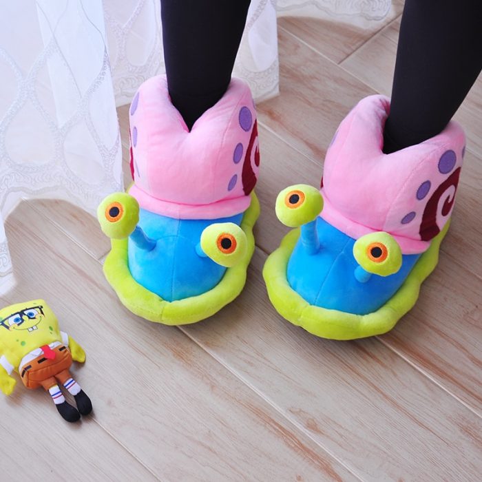 Kawaii Spongebob Squarepants Cartoon Anime Series Gary The Snail Bag Heel Cotton Shoes Soft Cute Plush 2 - Spongebob Plush