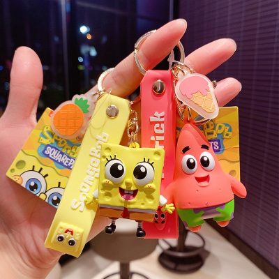 Kawaii Spongebobed Patrick Star Squidward Tentacles Krabs Boss Keychain Cartoon Cute Bag Pendant Accessories Toys for 2 - Spongebob Plush