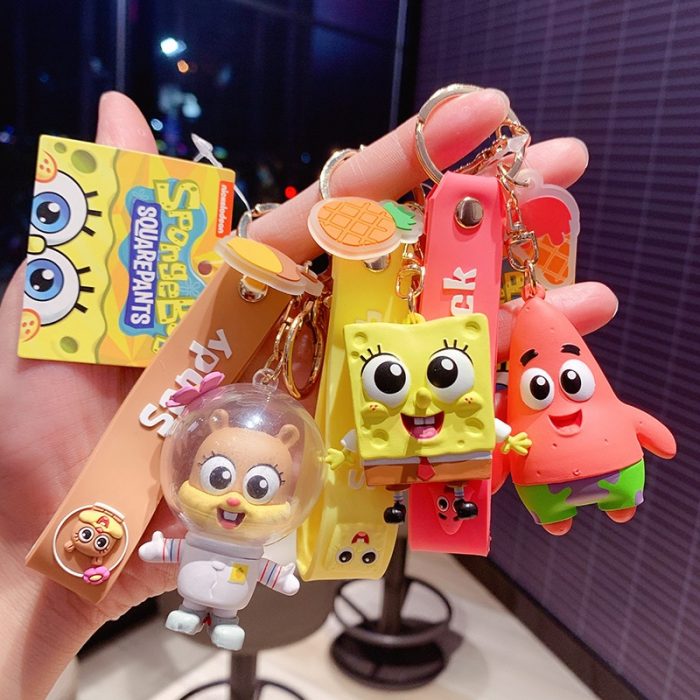 Kawaii Spongebobed Patrick Star Squidward Tentacles Krabs Boss Keychain Cartoon Cute Bag Pendant Accessories Toys for - Spongebob Plush