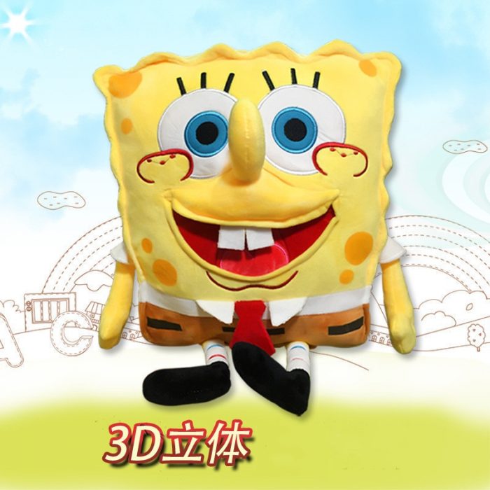 Newest Spongebob 3D Stereo Plush Soft Stuffed Pillow Backrest Car Decoration Kawaii Squarepants Children Toys and 1 - Spongebob Plush