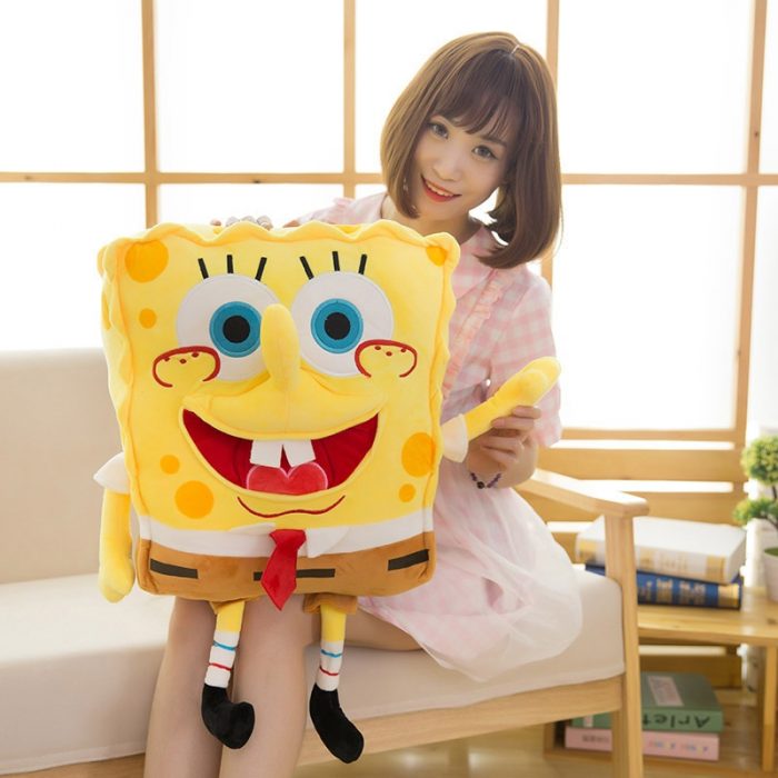 Newest Spongebob 3D Stereo Plush Soft Stuffed Pillow Backrest Car Decoration Kawaii Squarepants Children Toys and 3 - Spongebob Plush