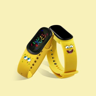 SpongeBob SquarePants Children s Watch Cartoon Anime Character Patrick Star LED Bracelet Sports Waterproof Watch for 3 - Spongebob Plush