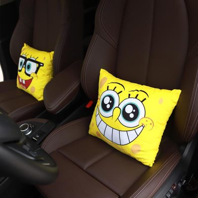 Spongebob Cartoon Cute Creative Car Headrest Neck Pillow Kawaii Anime Seat Back Car Decoration Plush Gifts 4 - Spongebob Plush